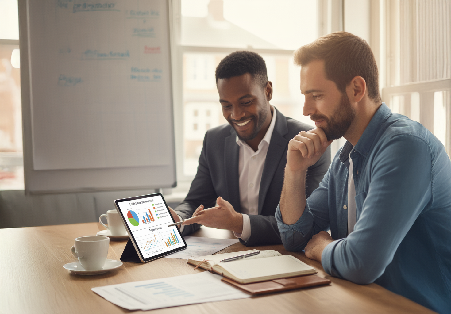 A man discusses his mortgage options with an advisor