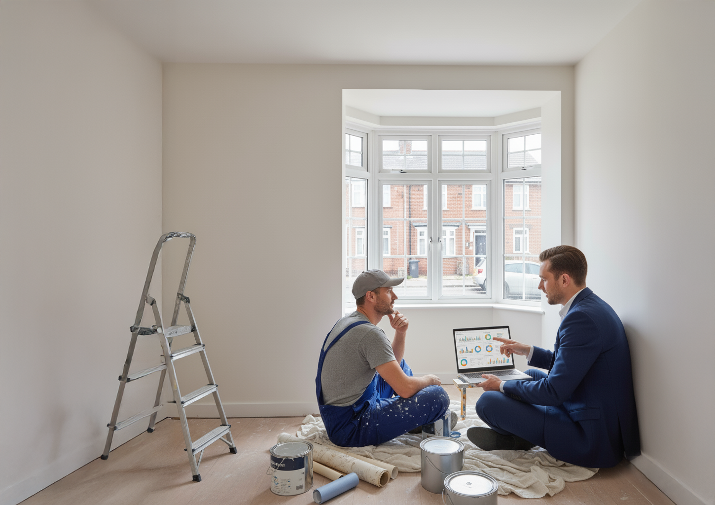 A self-employed man discussing a complex mortgage