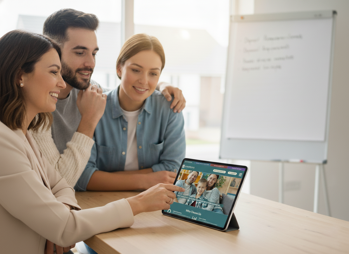 First time buyers receiving mortgage advice