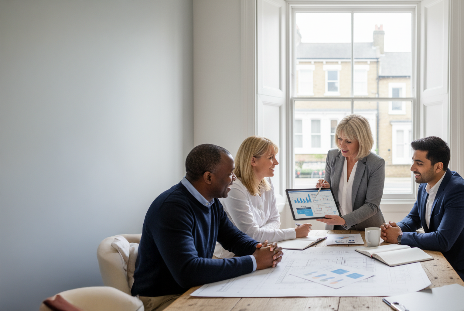 Investors discussing buy to let mortgage options for their limited company