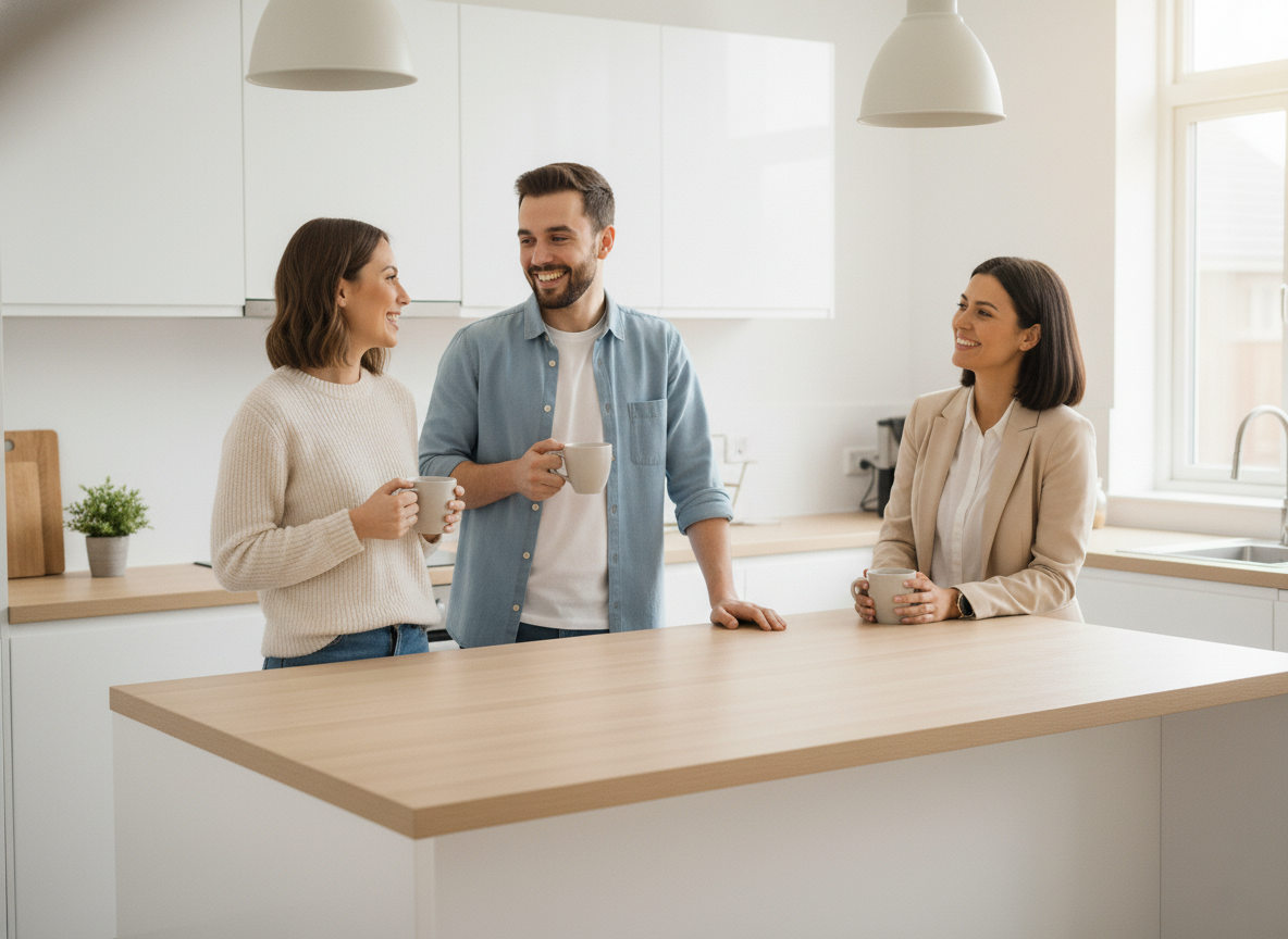 First time buyers discussing mortgage advice
